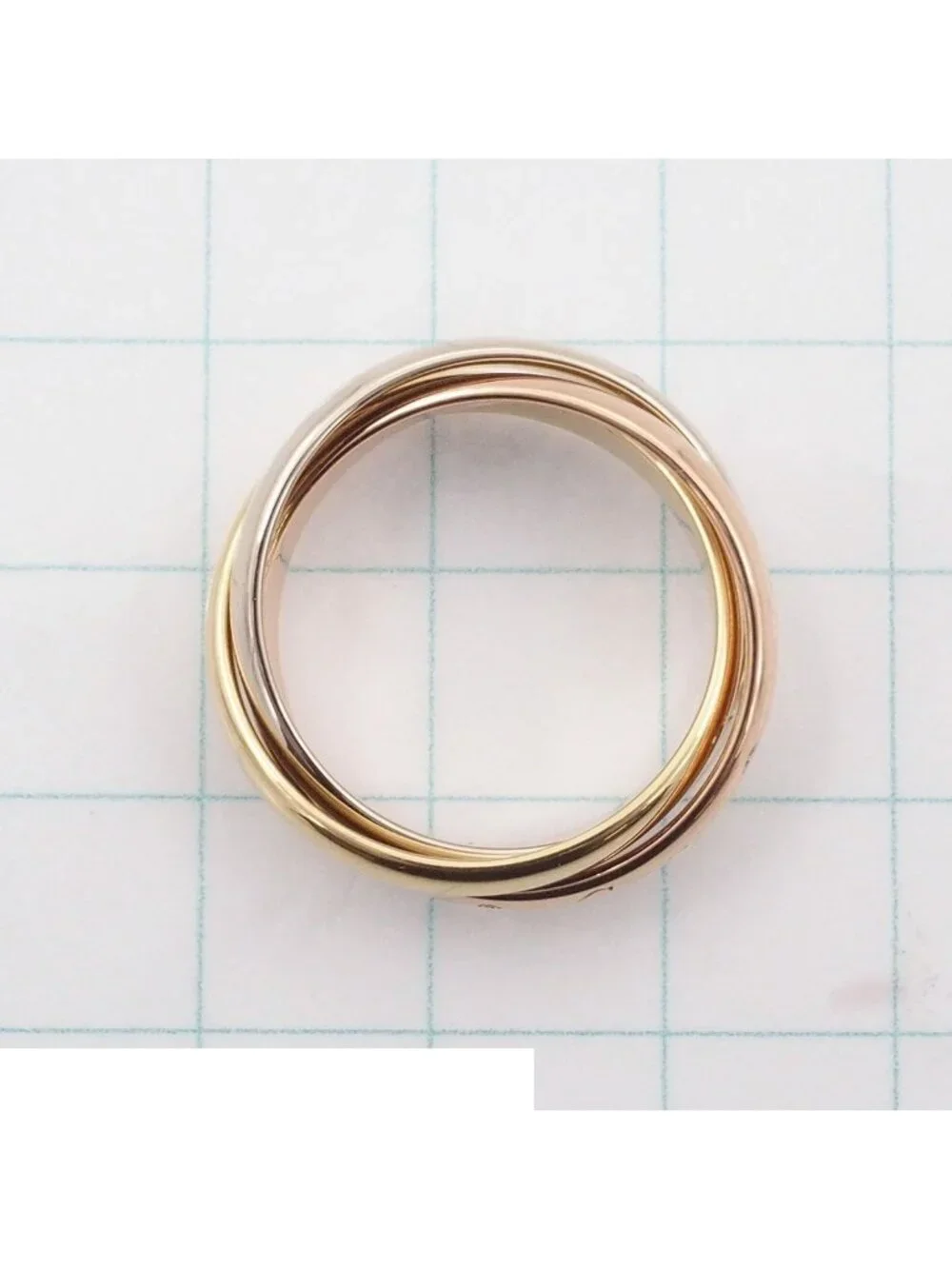 Cartier Trinity MM Three Color Gold Diamond 54 Ring